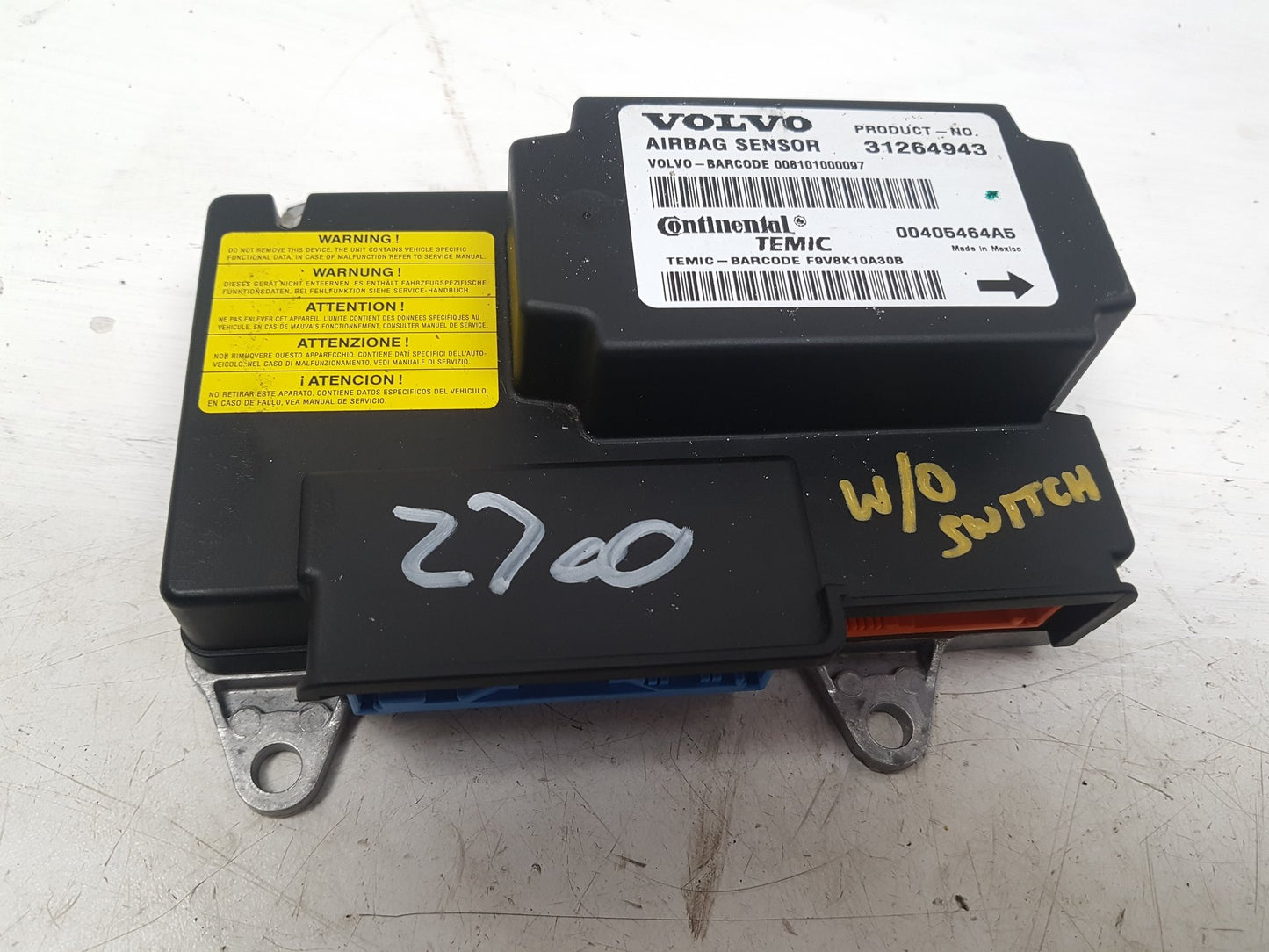 2008 - 2009 Volvo C70 Convertible Airbag Module 31264943