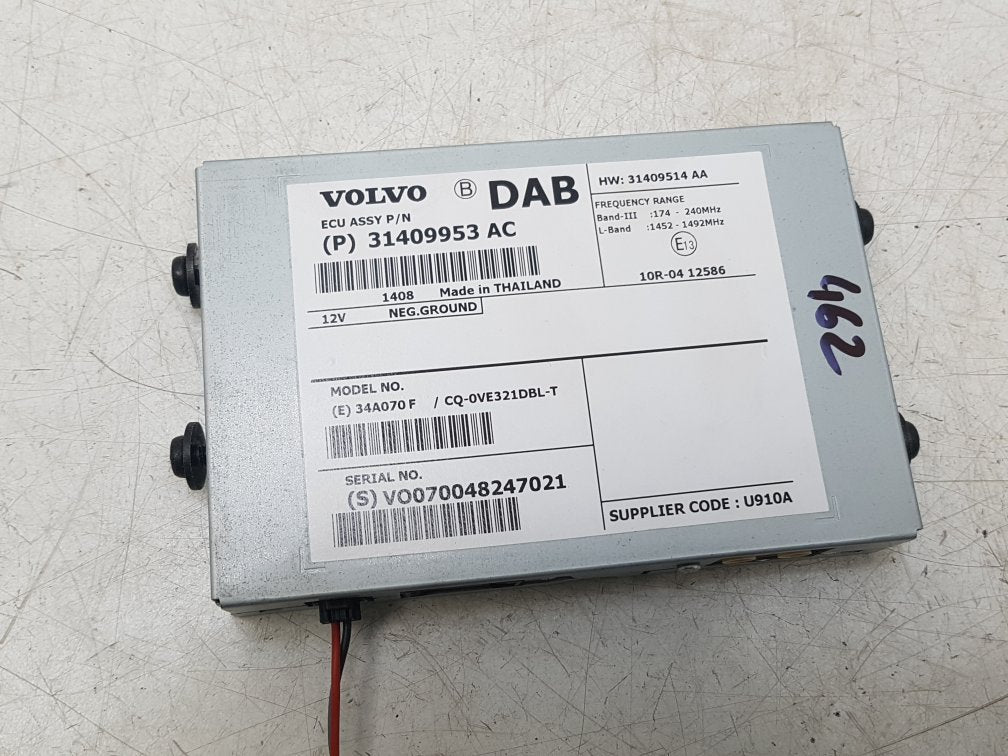 2015 Volvo S60 Saloon DAB RADIO ECU 31409953 AC