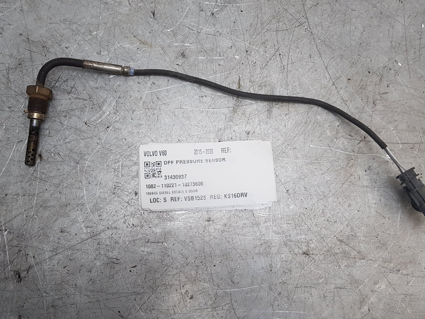 2012 - 2016 Volvo V40 Hatchback Differential Exhaust Pressure Sensor 31430937