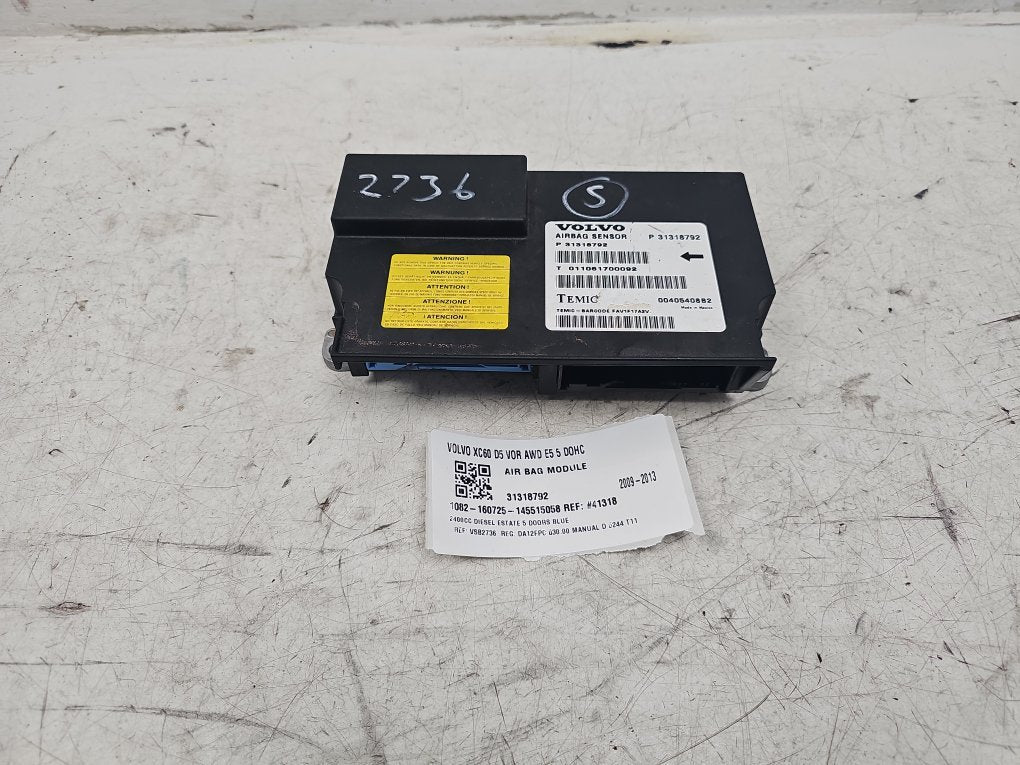 2009 - 2013 Volvo XC60 Estate Airbag Module 31318792