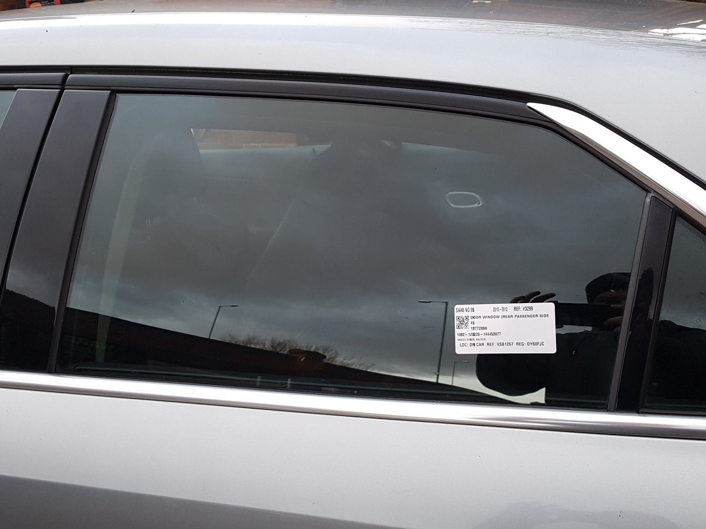 2010 Saab 95 Saloon Left Rear Door Window 12772866