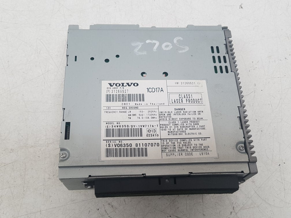2005 - 2012 Volvo S40 Saloon RADIO AND CD PLAYER 31260527