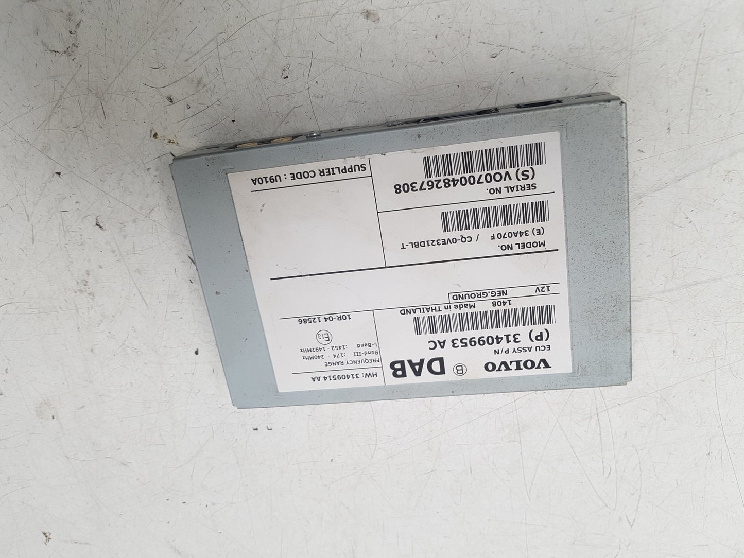 2013 - 2017 Volvo V60 Estate DAB RADIO ECU 31409953 AC