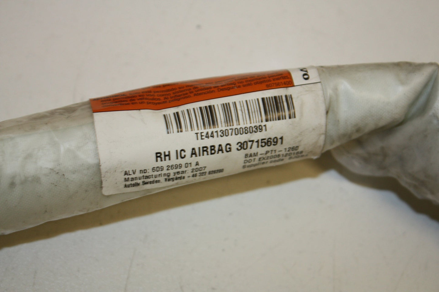 2006 - 2016 Volvo S80 Right Roof Airbag 30715691