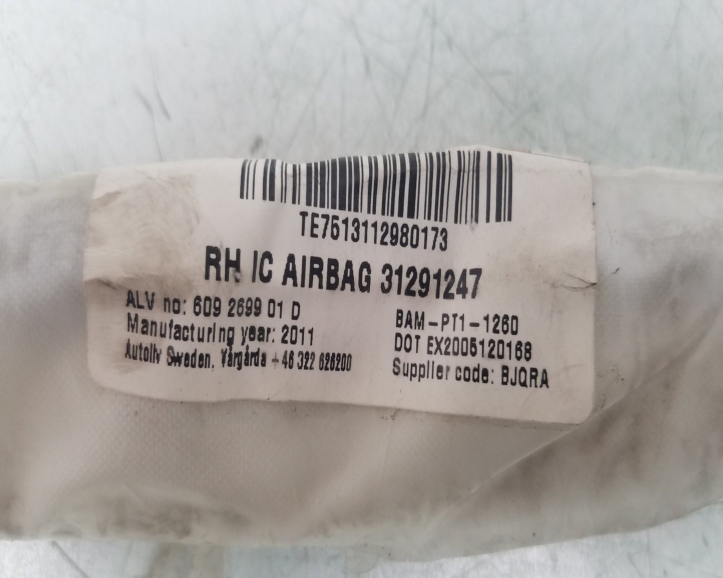 2007 - 2014 Volvo V70 Right Roof Airbag 31291247