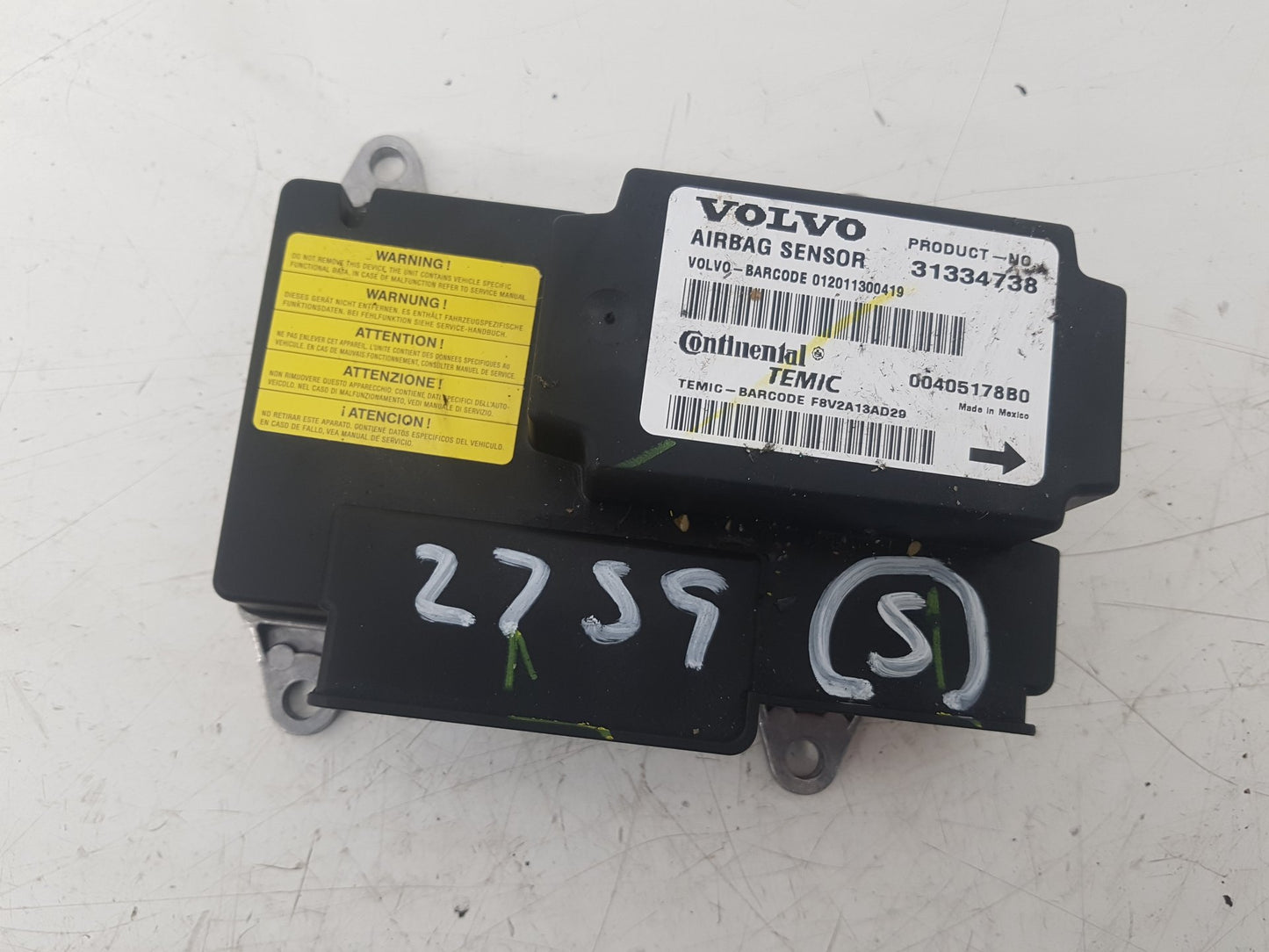2010 - 2012 Volvo S40 Saloon Airbag Module 31334738