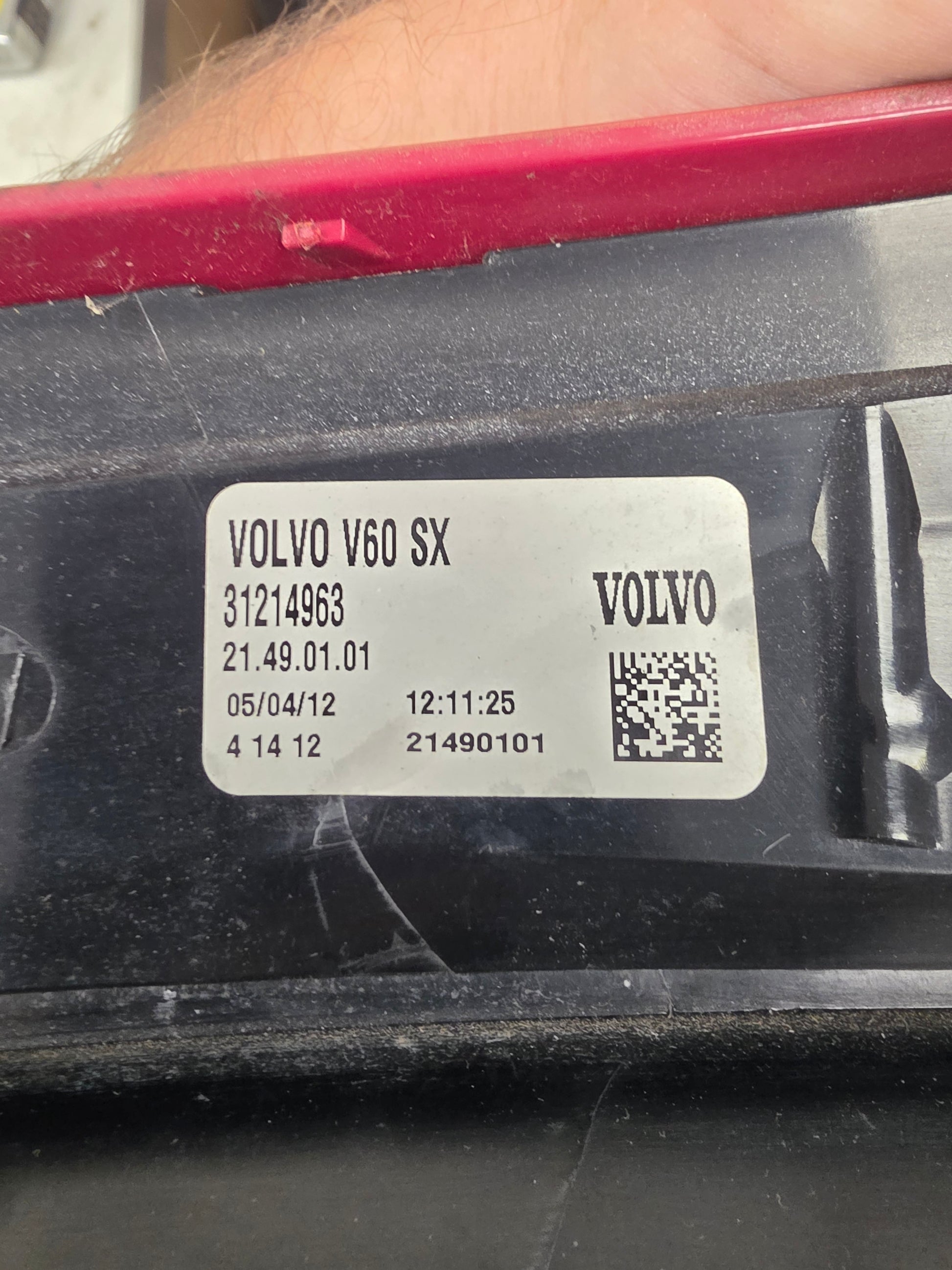2011 Volvo XC60 Rear Left Passenger Light Assembly 31214963