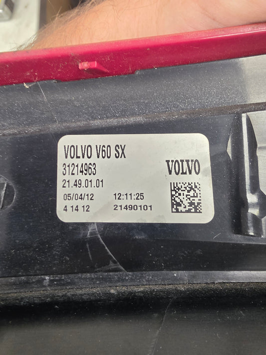 2011 Volvo XC60 Rear Left Passenger Light Assembly 31214963