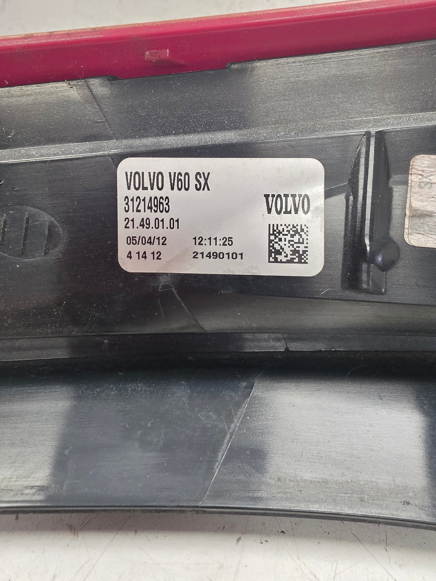 2011 Volvo XC60 Rear Left Passenger Light Assembly 31214963