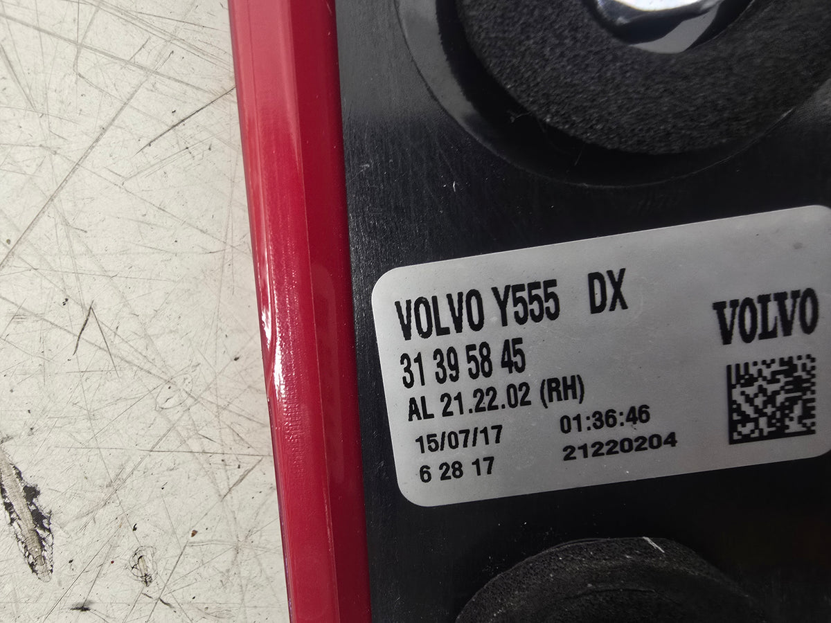 31395845 Volvo V40 Right Rear Tail Light On Body 2012-2019 Genuine Onyx Black
