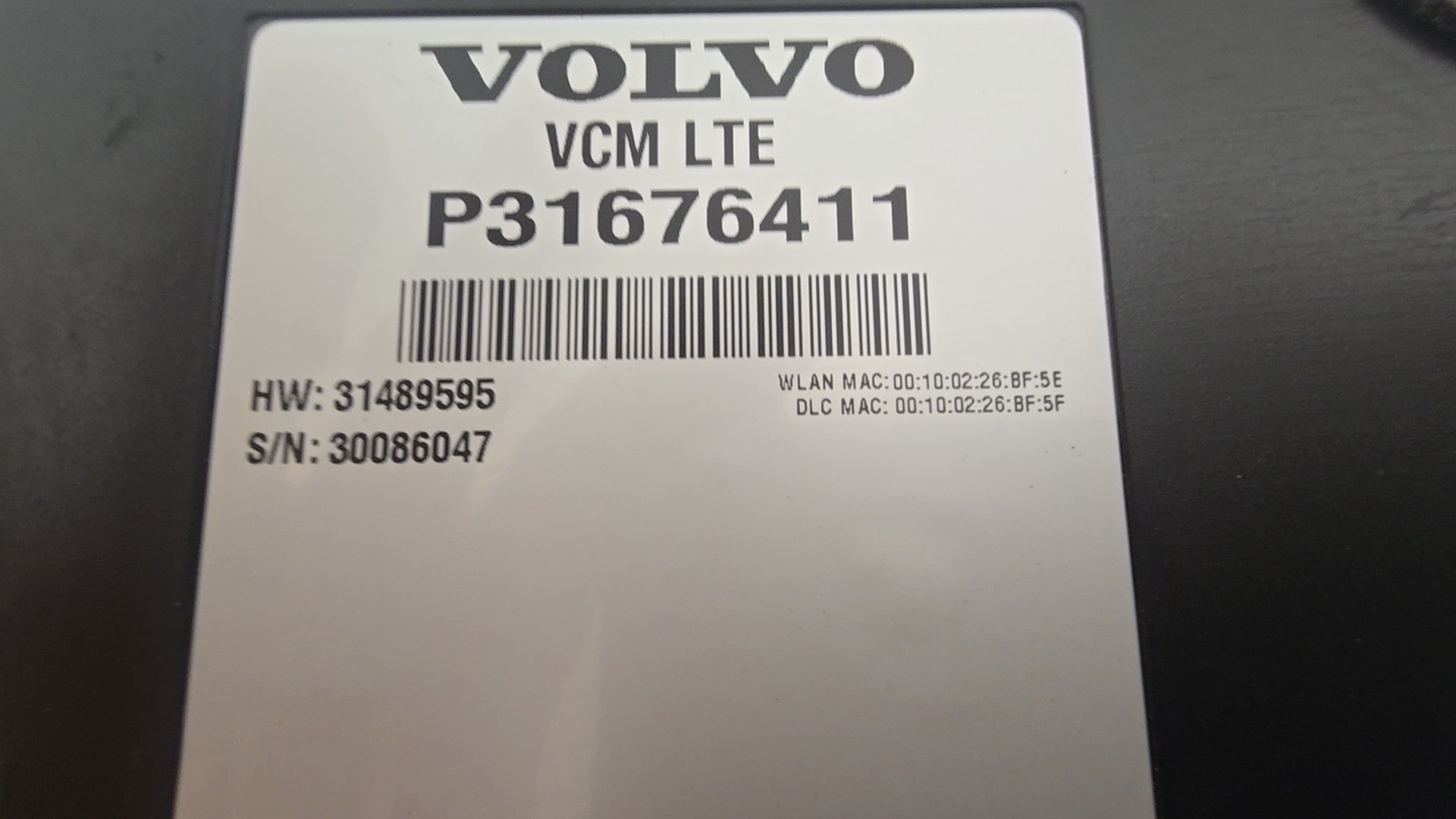 2015-2030 Volvo XC90 Bluetooth ECU Control Unit Module 31676411 — Genuine, 1969cc Diesel Automatic