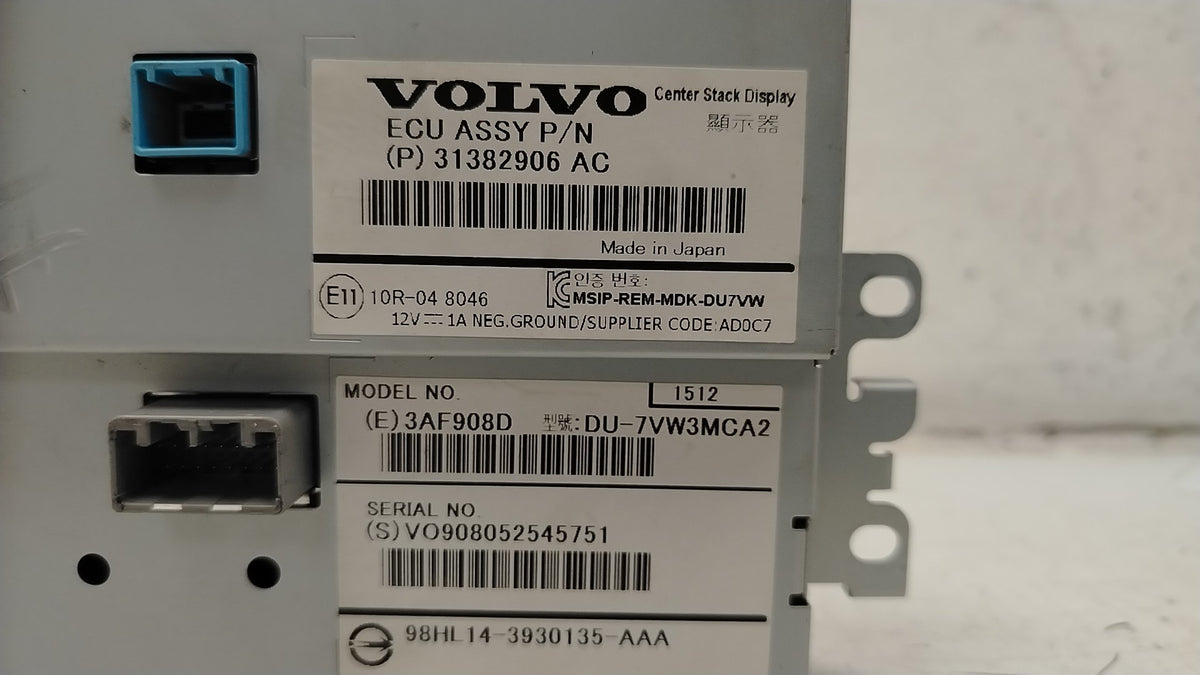 31382906 Genuine Volvo V40 V60 Dash Display Unit 2012-2016 1984cc D3 Diesel