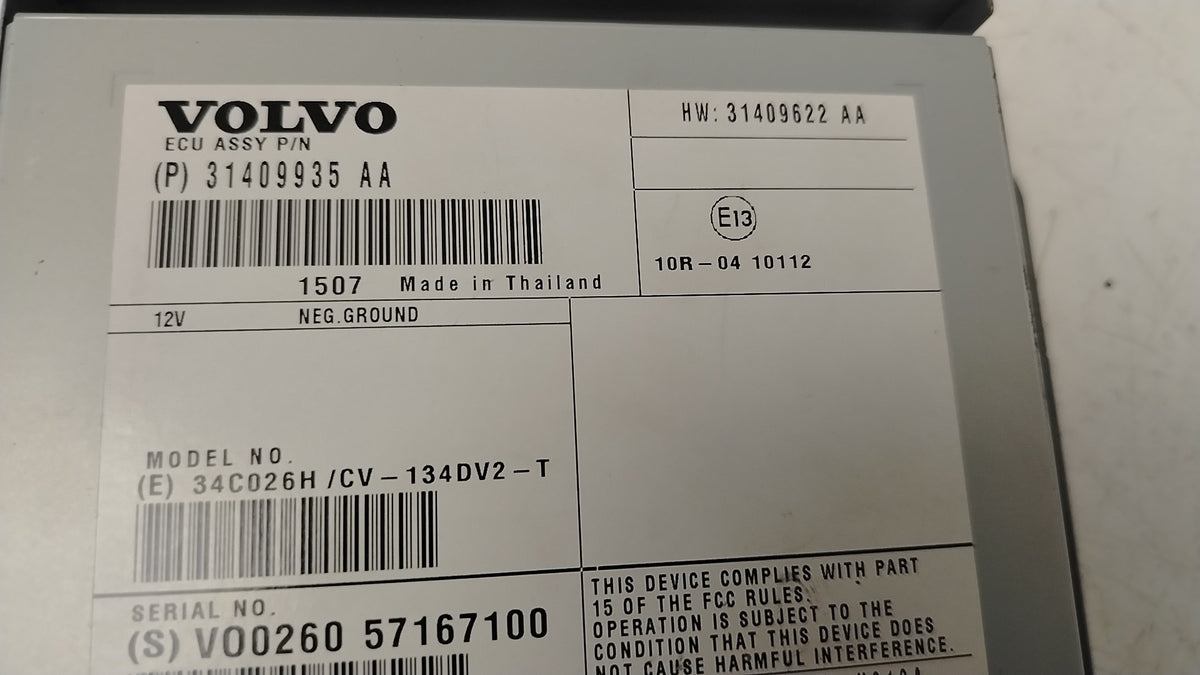 2009-2017 Volvo V60 Audio Amplifier 31409935AA Genuine — VS Breakers Nottingham