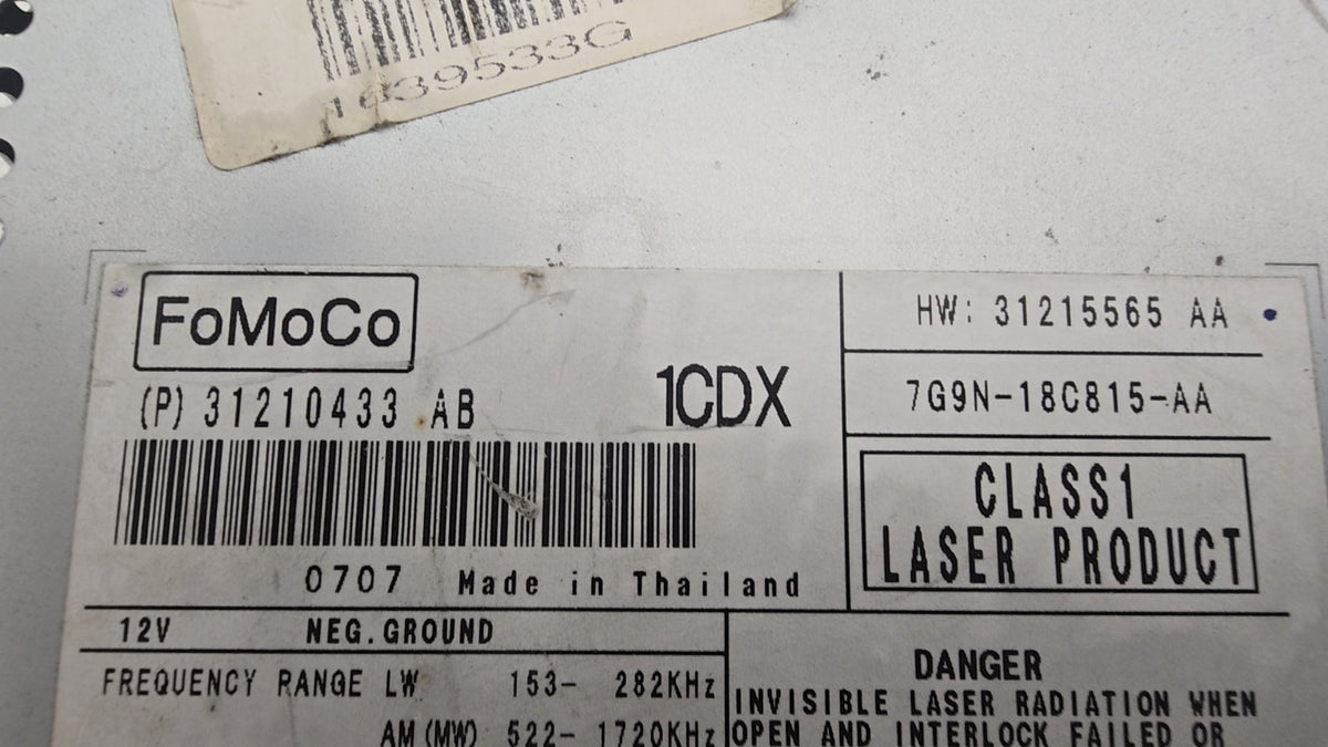 2007 Volvo V70 III S80 XC70 Radio CD Player 31210433 31210433AB 31215565 — Genuine, VRAC Grade A