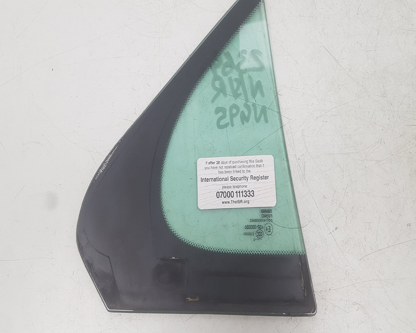 2010-2012 Saab 9-5 Left Rear Quarter Window Glass 12772862
