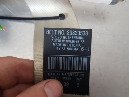 2007-2016 Volvo S80 Right Rear Seat Belt Beige 39833538