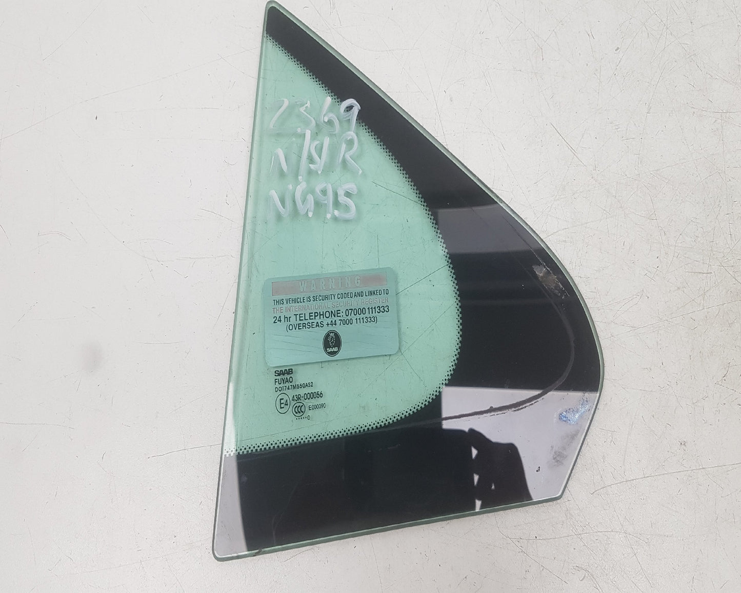 2010-2012 Saab 9-5 Left Rear Quarter Window Glass 12772862