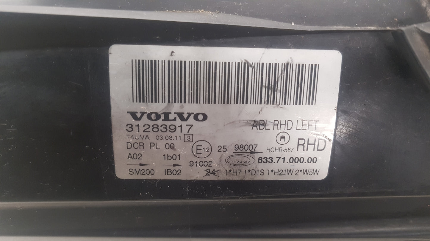 2008-2014 Volvo V70 Xenon Headlight LH 31391232 VRAC Grade A 12M Warranty