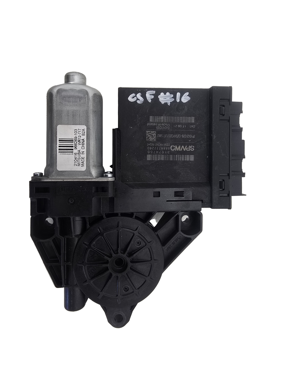 31674756 Volvo XC40 T3 Front Right Window Regulator Motor 2013-2016 1477cc Petrol