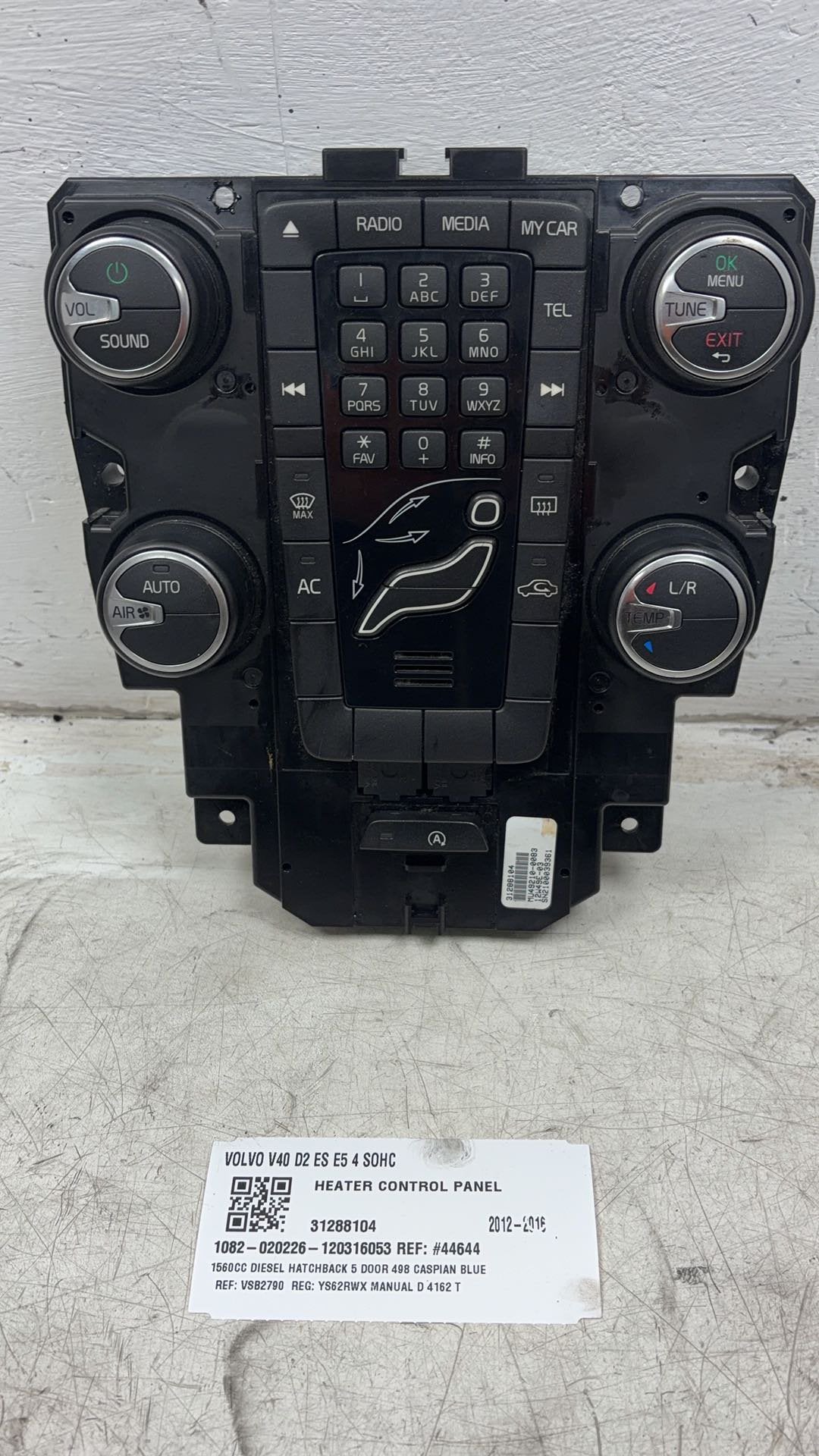 Volvo V40 Heater Control Panel 31288104 — photo 9