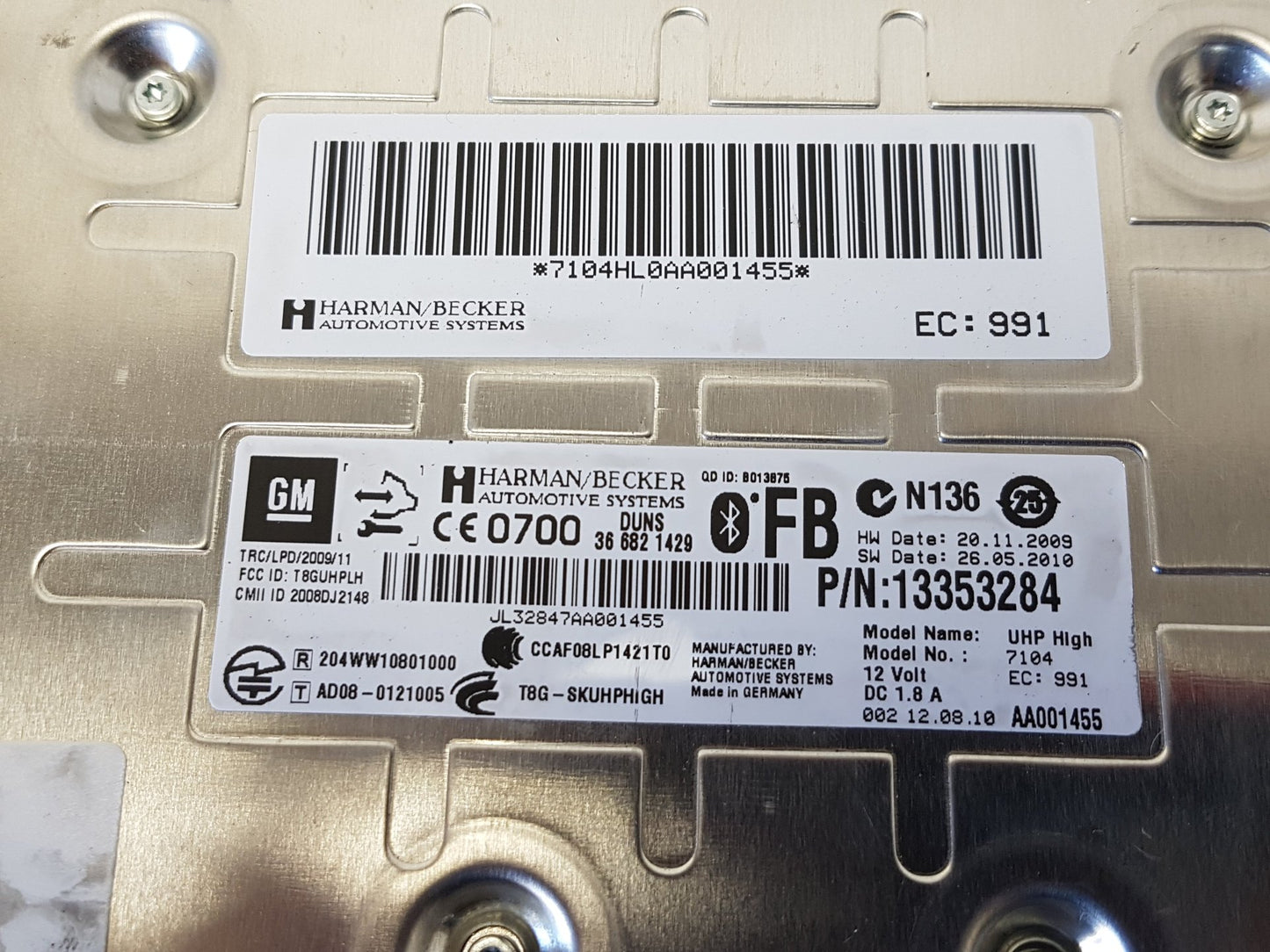 2010 - 2012 Saab 95  Saloon BLUETOOTH ECU CONTROL UNIT MODULE 13353284