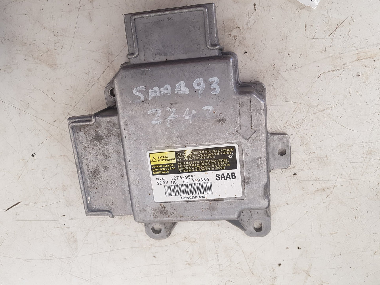2003 - 2010 Saab 9-3  Saloon Airbag Module 12762955