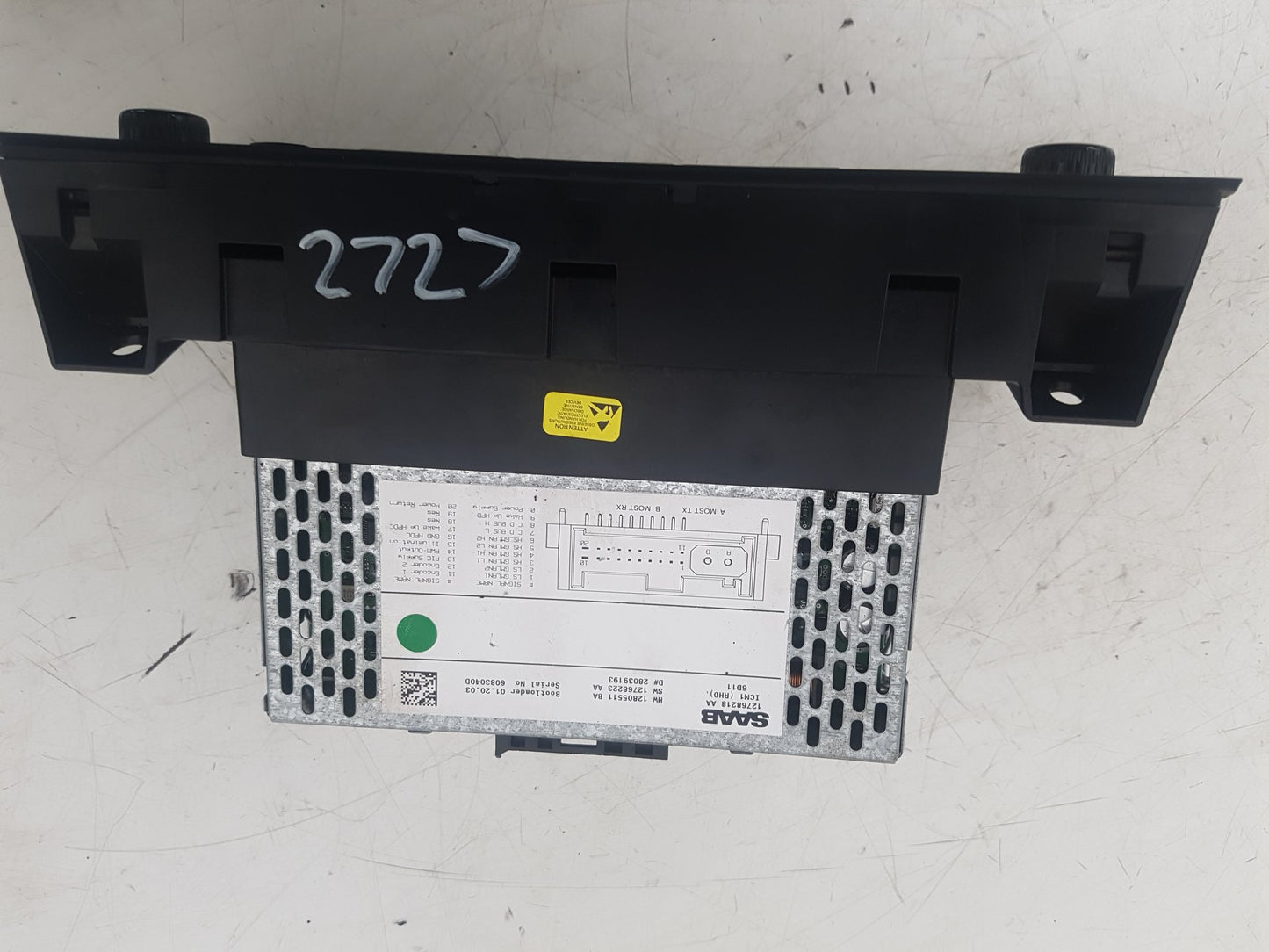 2003 - 2007 Saab 9-3  Convertible INFOTAINMENT CONTROL MODULE (ICM) 12788218AA