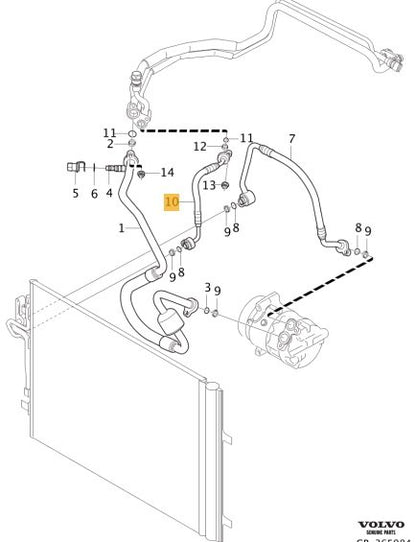 2012 - 2017 Volvo V40  Hatchback A/C Pipe  31455314