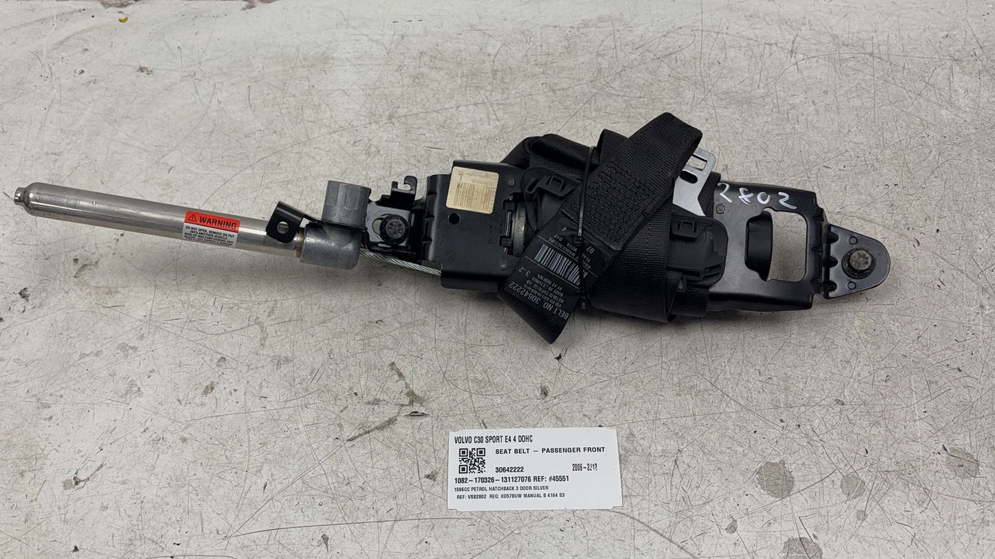 2007 - 2012 Volvo C30 533 Hatchback Left Front Seat Belt 30642222
