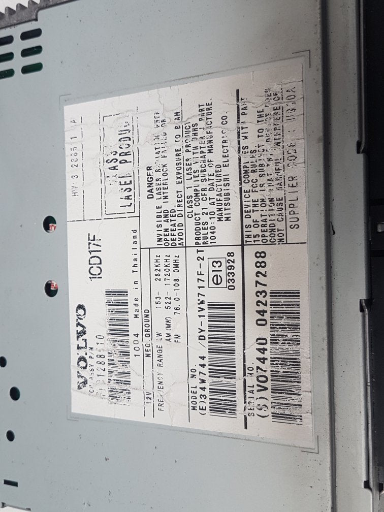 2006 - 2012 Volvo C30  Hatchback CD AND RADIO UNIT 31288510