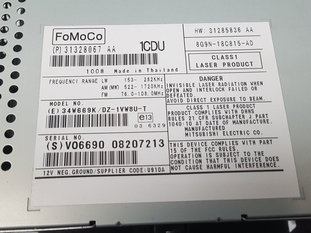 2010 - 2014 Volvo XC60  Estate CD Player 31328067 31285836