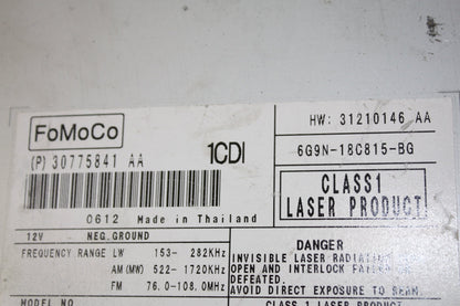 2007 - 2015 Volvo S80   CD Player 6GN18C815BG