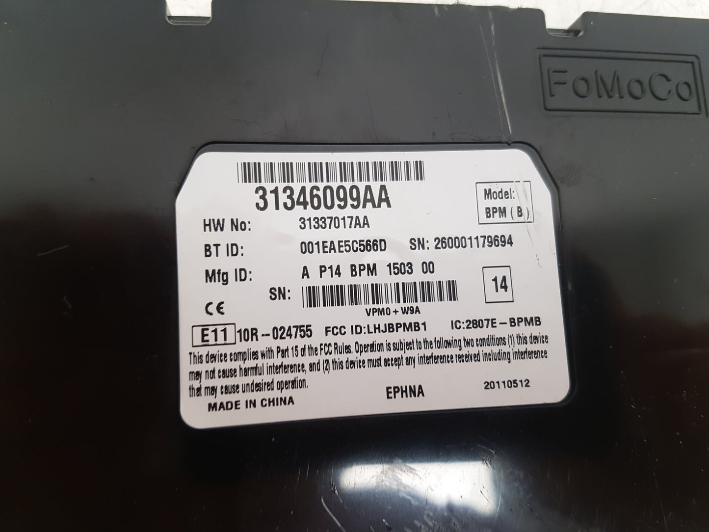 2010 - 2012 Volvo C30  Hatchback BLUETOOTH ECU CONTROL UNIT MODULE 31337017