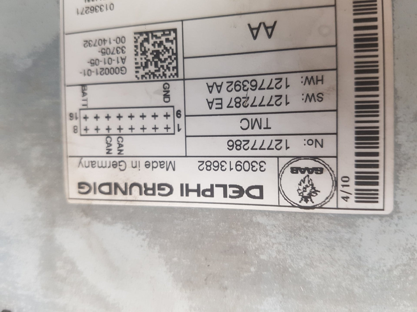 2007 - 2015 Saab 9-3  Estate RADIO CONTROL MODULE 12776392