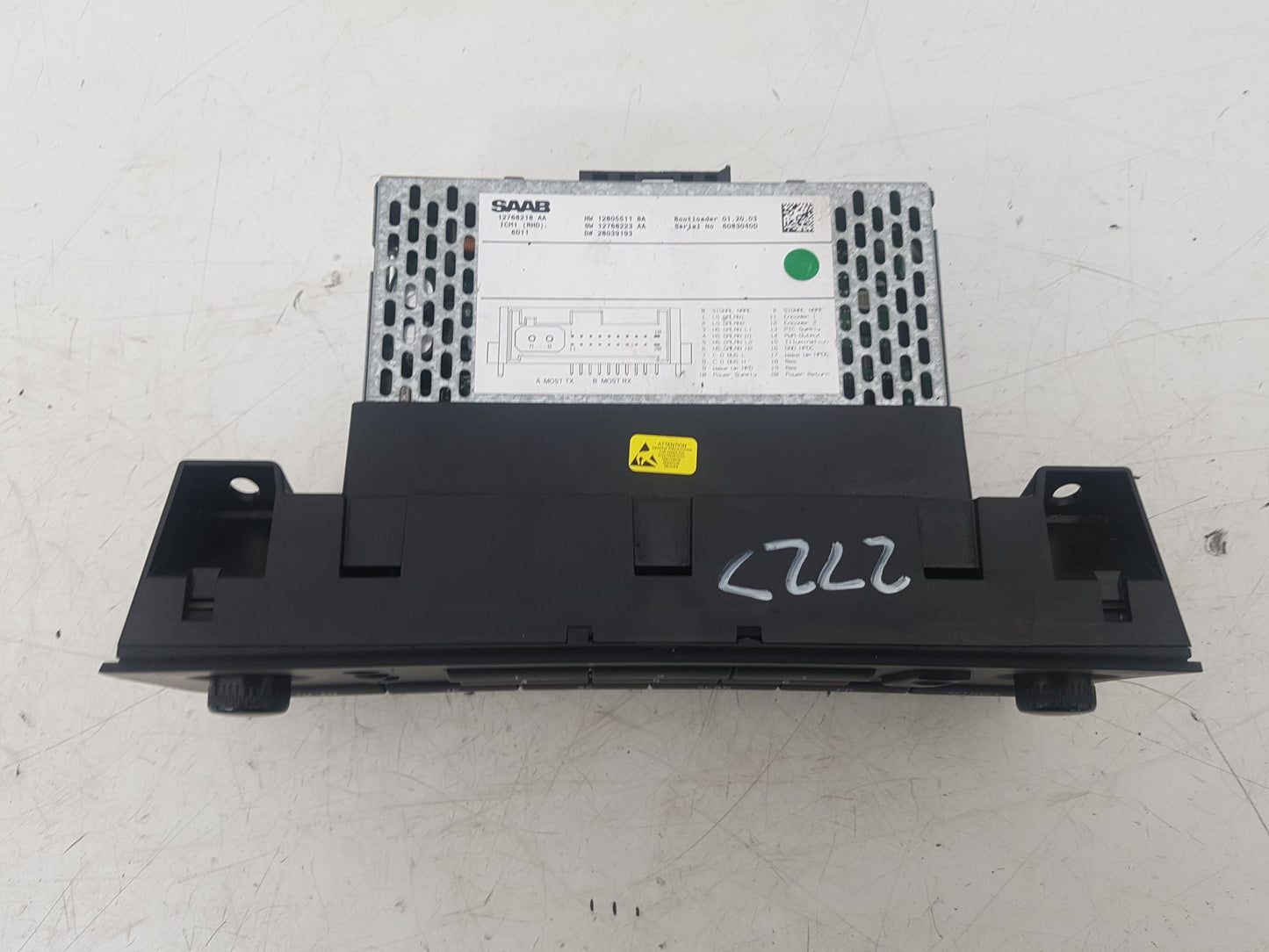 2003 - 2007 Saab 9-3  Convertible INFOTAINMENT CONTROL MODULE (ICM) 12788218AA