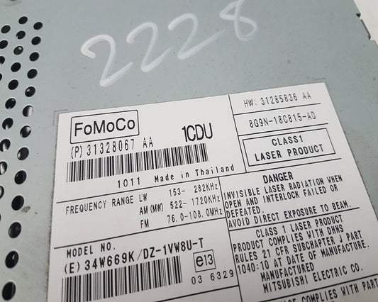 2010 - 2016 Volvo S80  Saloon CD Player 31328067
