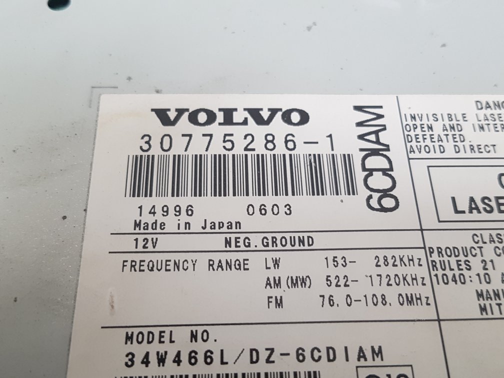 2007 - 2012 Volvo C70 II 542 Convertible CD Player 36050354