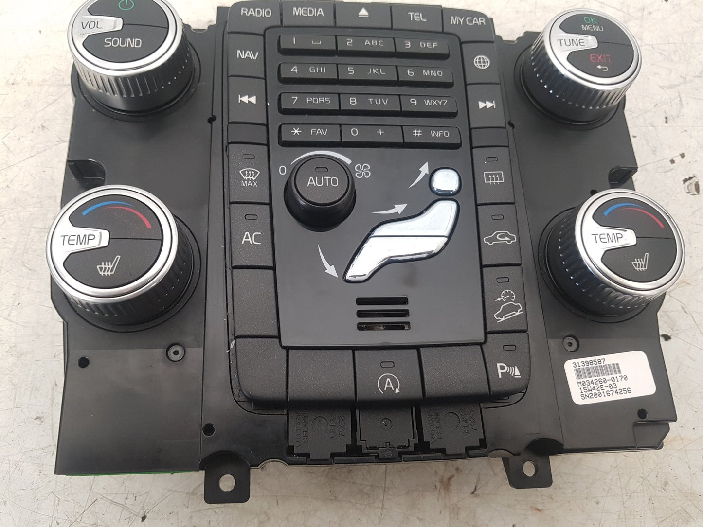2009 - 2017 Volvo XC60 I 156 Estate HEATER & RADIO CONTROL PANNEL 31398587