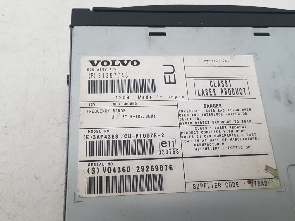 2006 - 2013 Volvo C30  Hatchback SATNAV DVD PLAYER 31357743