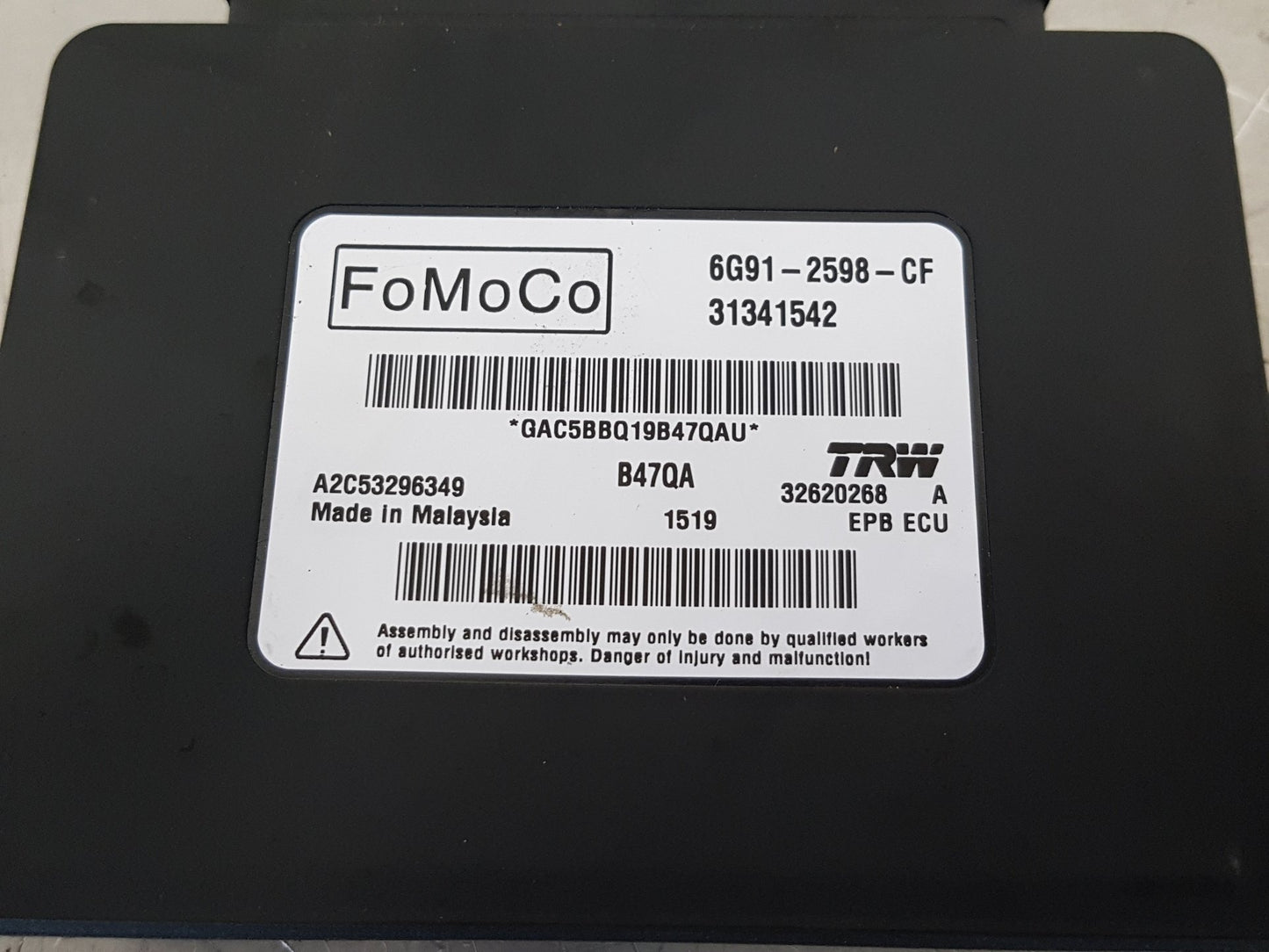 2011 - 2015 Volvo V70  Estate ELECTRONIC PARKING BRAKE MODULE 6G91-2598-CF