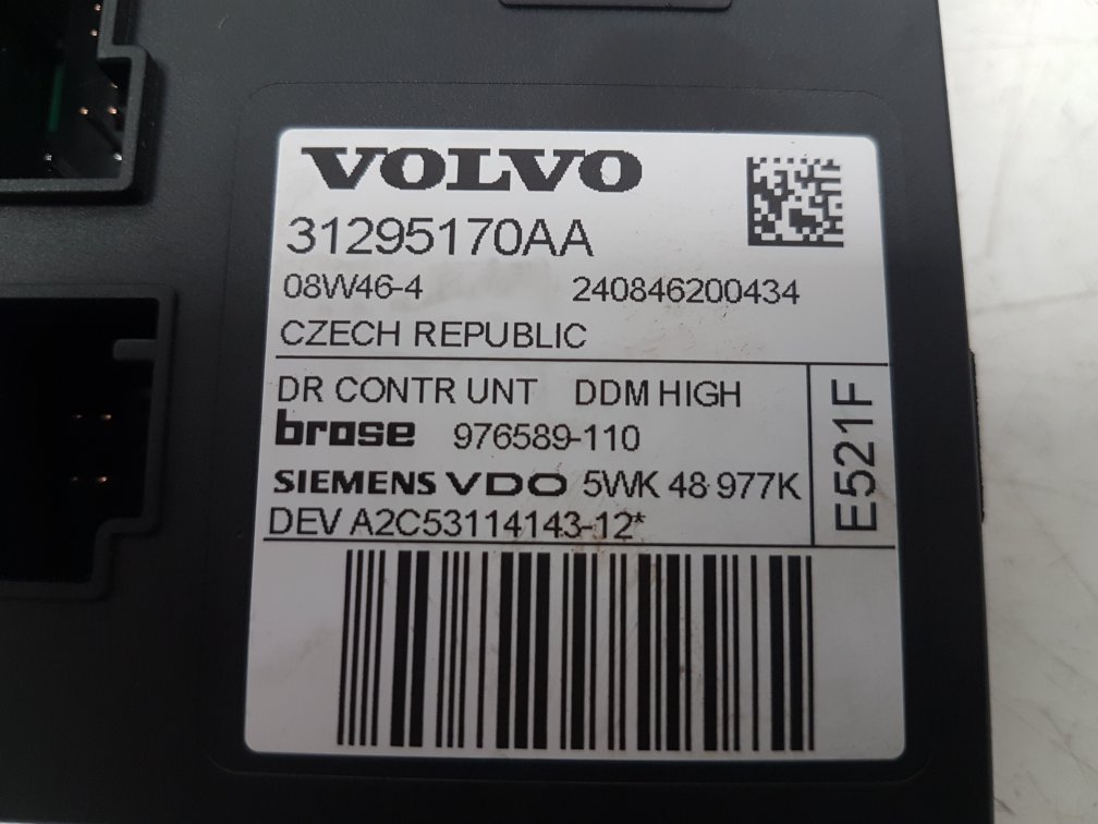 2006 - 2012 Volvo C30  Hatchback DRIVER FRONTWINDOW MOTOR/DOOR MODULE 31295170