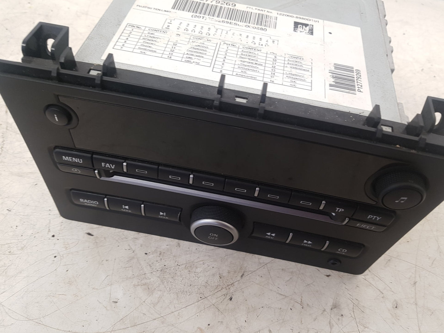 2007 - 2011 Saab 9-3  Saloon RADIO CD CASSETTE PLAYER 12779269