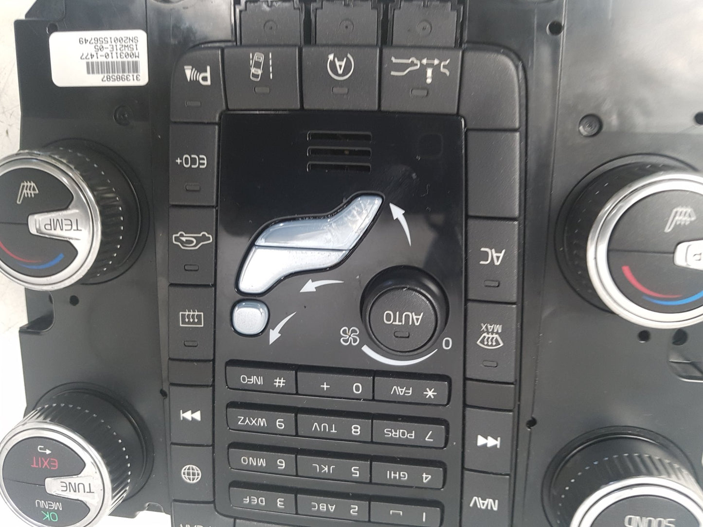 2009 - 2017 Volvo XC60 I 156 Estate HEATER & RADIO CONTROL PANNEL 31398587