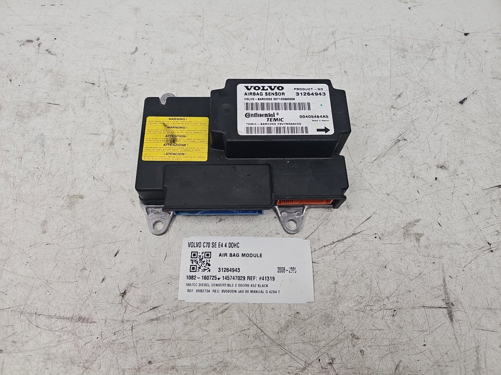 2008 - 2009 Volvo C70  Convertible Airbag Module 31264943