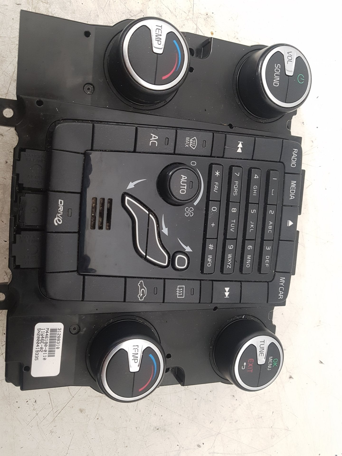 2011 - 2015 Volvo V60 I 157 Estate HEATER & RADIO CONTROL PANNEL 31288318