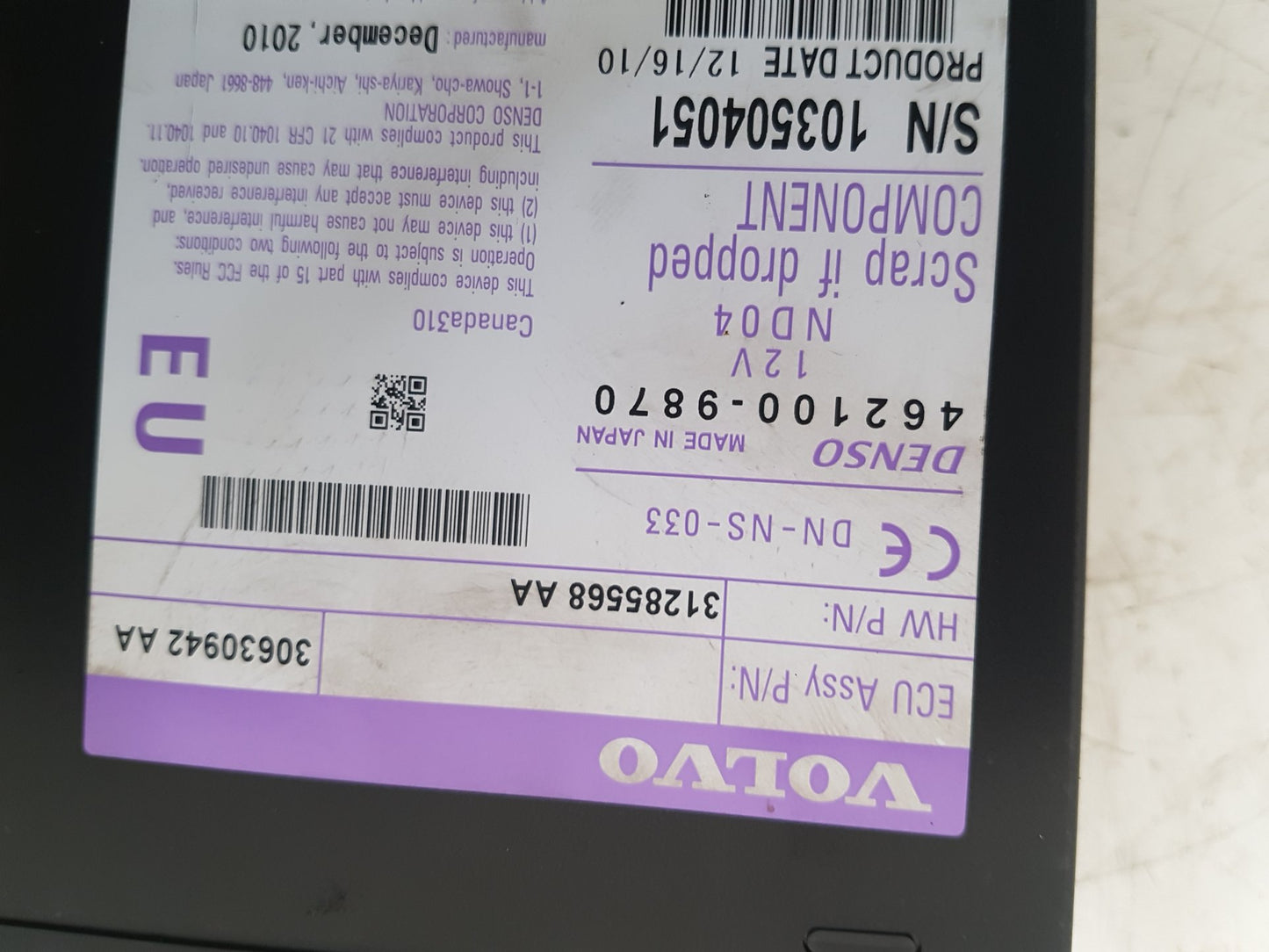 2008 - 2012 Volvo XC70  Estate SATNAV DVD PLAYER 31285568