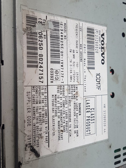 2008 - 2012 Volvo V50   Estate CD Player 31260528
