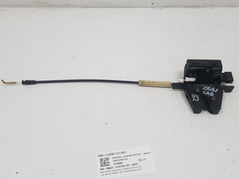 2003 - 2007 Saab 9-3  Convertible CENTRAL LOCKING MOTOR -BOOT/TAILGATE/HATCH 12792806