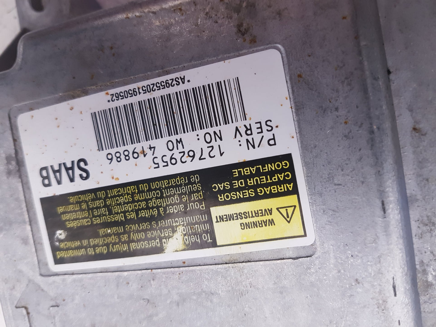 2003 - 2010 Saab 9-3  Saloon Airbag Module 12762955