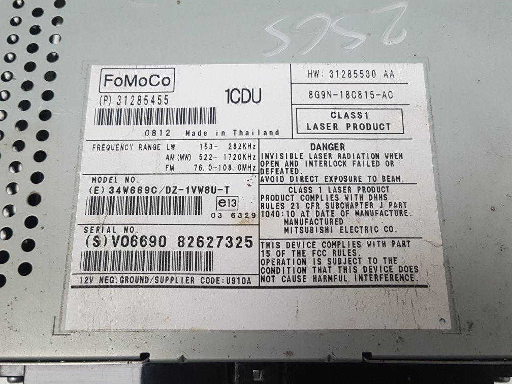 2008 - 2016 Volvo V70 III 135 Estate CD Player 31328067